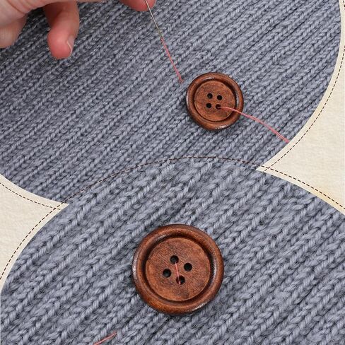 50 PCS 1 Inch Brown Buttons, 4 Hole Polished Natural Wood Sewing Buttons, Classic Round Brown Buttons for Crafts Clothing Pillow Covers Headbands Knitted Items in Saudi Arabia