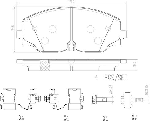 Brembo P85176N Premium Ceramic Front Disc Brake Pad Set VW OE# 3QF698151 in Kuwait