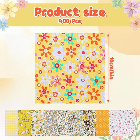 500 Pcs Cotton Fabric Square 4 x 4 Inch Floral Fabric Squares Printed Floral Patchwork Bundles for DIY Craft Sewing Clothing Accessory (Mixed Color) in Saudi Arabia