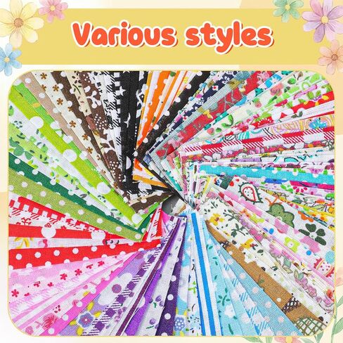 500 Pcs Cotton Fabric Square 4 x 4 Inch Floral Fabric Squares Printed Floral Patchwork Bundles for DIY Craft Sewing Clothing Accessory (Mixed Color) in Saudi Arabia