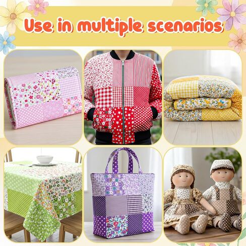 500 Pcs Cotton Fabric Square 4 x 4 Inch Floral Fabric Squares Printed Floral Patchwork Bundles for DIY Craft Sewing Clothing Accessory (Mixed Color) in Saudi Arabia