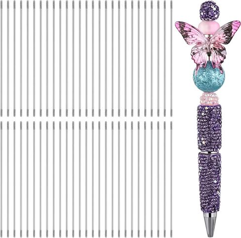 100 PCS Pen Extenders for Beadable Pens Stainless Steel Beadable Pen Extender Rods for DIY Bead Pens Repair Craft (4.6 Inches) in Saudi Arabia