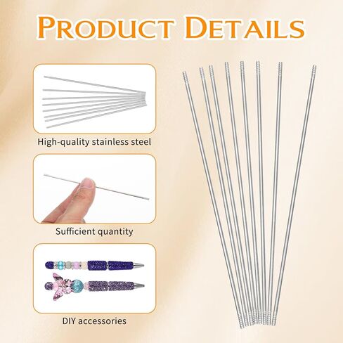 100 PCS Pen Extenders for Beadable Pens Stainless Steel Beadable Pen Extender Rods for DIY Bead Pens Repair Craft (4.6 Inches) in Saudi Arabia