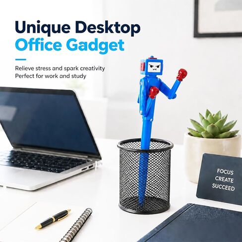 SANTA CASA Boxing Robot Fidget Ballpoint Pens, 4pcs Stress Relief Office Gadgets, Fun Gifting Option for Men, Dad, Boss & Coworkers in Saudi Arabia