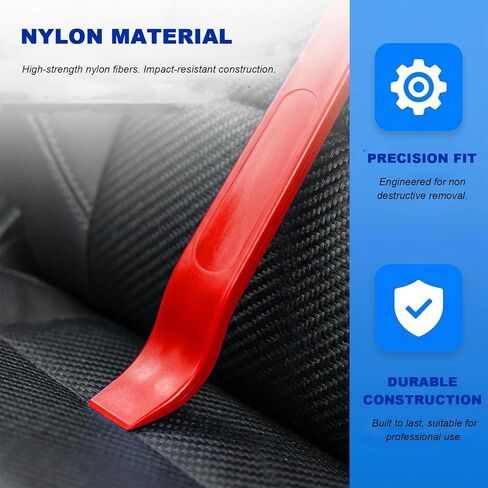 19 PCS Trim Removal Tool Set, Plastic Upholstery Pry Tool Auto Panel Fastener Clips with Storage Bag, Universal No Scratch Pliers Kit for Vehicle Door Dashboard Audio (Red) in Saudi Arabia
