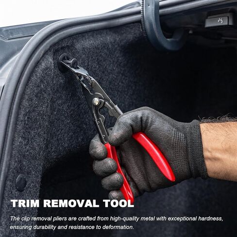 19 PCS Trim Removal Tool Set, Plastic Upholstery Pry Tool Auto Panel Fastener Clips with Storage Bag, Universal No Scratch Pliers Kit for Vehicle Door Dashboard Audio (Red) in Saudi Arabia