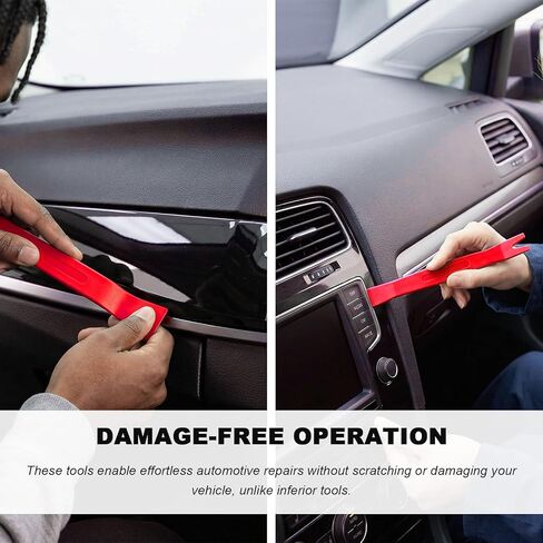 19 PCS Trim Removal Tool Set, Plastic Upholstery Pry Tool Auto Panel Fastener Clips with Storage Bag, Universal No Scratch Pliers Kit for Vehicle Door Dashboard Audio (Red) in Saudi Arabia