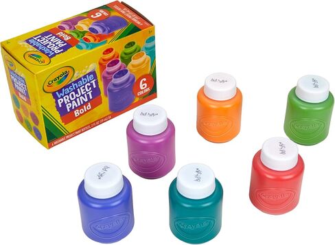Crayola Washable Kids Paint (6ct), Paint Set for Kids, Assorted Bold Colors, Arts & Crafts Supplies for Kids, Nontoxic, Toddler Gifts in Saudi Arabia