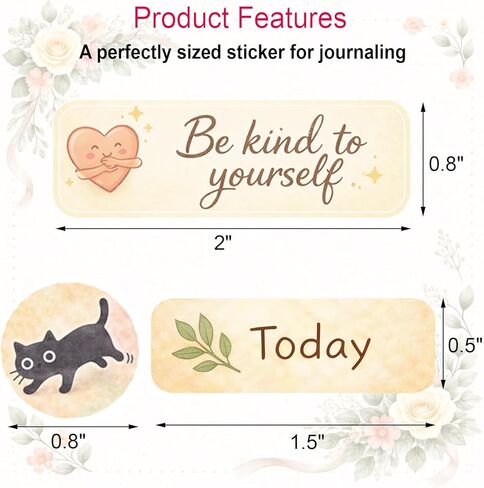 606Pcs Vintage Journaling Stickers – Planner Stickers with Labels, Mood & Emotion, Motivational Quotes & Floral Designs – Waterproof Vinyl Stickers for Journal, Planner, Laptop & Water Bottle in Kuwait