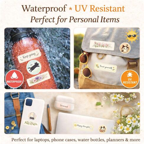 606Pcs Vintage Journaling Stickers – Planner Stickers with Labels, Mood & Emotion, Motivational Quotes & Floral Designs – Waterproof Vinyl Stickers for Journal, Planner, Laptop & Water Bottle in Kuwait