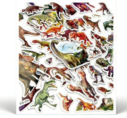 12 Sheets Dinosaur Theme 3D Puffy Stickers, 200+ Counts Decorative Stickers for Craft & Scrapbooking Projects in Kuwait