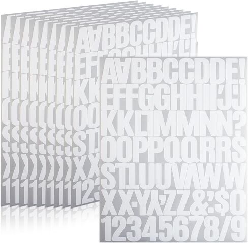 720 Pieces Vinyl Letter Number Stickers, 1.5 Inch Self Adhesive Letters Waterproof Mailbox Numbers Alphabet Sticker for Art Craft, Scrapbook, Address, Sign, Waterbottle (10 Sheets Red) in Kuwait