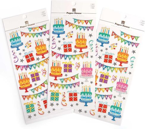 Paper House Productions Water-Resistant Holographic Vinyl Sticker Sheet for Crafts, Scrapbooking & Decorating - Birthday Candles in Kuwait