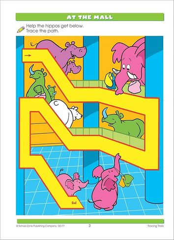 School Zone Tracing Trails Workbook: 32 Pages, Preschool, Pre-Writing, Intro to Shapes, Alphabet, Numbers, Ages 3 to 5 (Little Hand Helper Book Series) in Kuwait