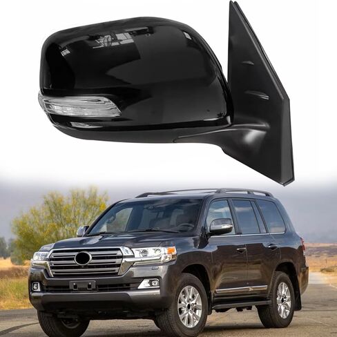 Passenger Side Mirror Compatible with 2018 2019 2020 2021 2022 Toyota Land Cruiser Side Door Mirrors Rearview Mirrors Assembly Car Rear View Mirror Accessories Electric Adjustment, Turn Light in Saudi Arabia