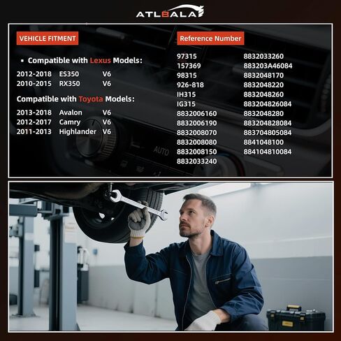 Air Conditioner AC Compressor with Clutch Compatible with Toyota Camry 3.5L 2012-2017, Avalon 3.5L 2013-2018, Highlander 2011-2013, Sienna 2011-2016, Lexus ES350 2012-2018, RX350 2010-2015,CO29042C in Saudi Arabia