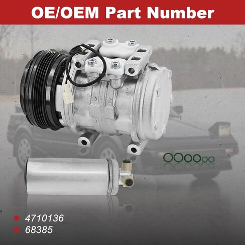 4710136 A/C Compressor Kit Compatible with Toyota MR2 1.6L 1985 1986 1987 1988 1989 W/4 Grooves Pulley 471-0136 68385 in Saudi Arabia