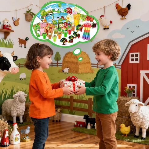 BenLouis 168 Pcs Farm Animal Party Favors Barnyard Animal Coloring Books Bulk for Kids Classroom Farm Birthday Gift Party Candy Goodie Bag Fillers Farmhouse Gift Decor Pinata Prize Activity Supplies in Kuwait
