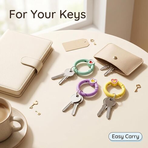 13Pcs Cute Spring O Ring Clasp Clip,Heart Shape Spring Snap Clasp Hook for Handbag & Keys,Jewelry Clasps, Lanyard,Keychain Making Findings in Saudi Arabia
