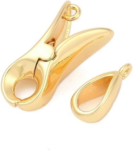 LiQunSweet 10 Pcs Brass Interlocking Clasps Golden Box Clasp Clip Link Connector Necklace Clasps and Closures for Necklace and Bracelet Jewelry Making DIY in Kuwait