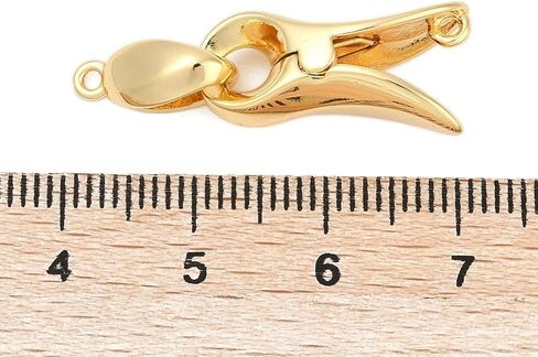 LiQunSweet 10 Pcs Brass Interlocking Clasps Golden Box Clasp Clip Link Connector Necklace Clasps and Closures for Necklace and Bracelet Jewelry Making DIY in Kuwait