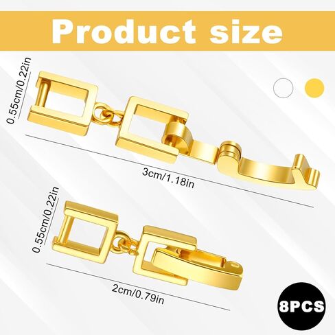 8 Pcs Necklace Extenders, Gold & Silver Bracelet Extender Watch Extender Clasp, Foldover Extension Jewelry Clasps Jewelry Making Repair Kit for Necklace Anklets Bracelet in Kuwait