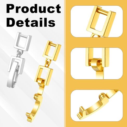 8 Pcs Necklace Extenders, Gold & Silver Bracelet Extender Watch Extender Clasp, Foldover Extension Jewelry Clasps Jewelry Making Repair Kit for Necklace Anklets Bracelet in Kuwait