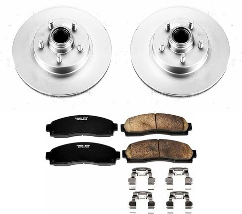PowerStop Front Brake Kit for Ford Ranger 2003-09 |Mazda B2300 2003-09 |B3000 2003-08 |B4000 2003-09 - Fully-Coated Disc Rotors with Z17 Ceramic Brake Pads Replacement, CRK1857 in Kuwait