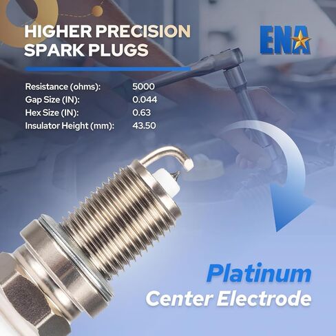 ENA Set of 4 Platinum Spark Plug Compatible with Acura Audi Jaguar Lexus Nissan Toyota Various Vehicles Replacement for 4503 7090 PK16TT 000018KJ13 0031595403 in Kuwait