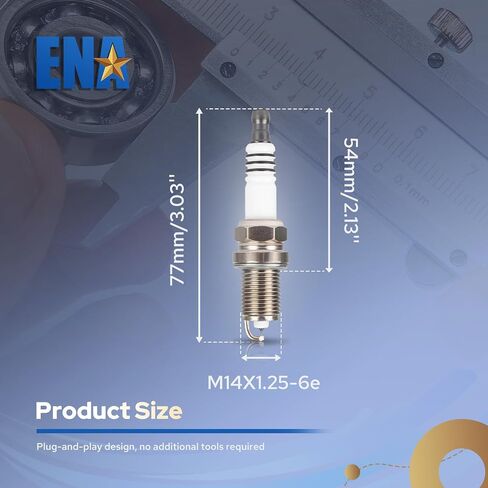 ENA Set of 4 Platinum Spark Plug Compatible with Acura Audi Jaguar Lexus Nissan Toyota Various Vehicles Replacement for 4503 7090 PK16TT 000018KJ13 0031595403 in Kuwait