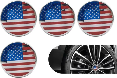 4PCS Car Wheel Center Caps, 3.25Inch American USA Flag Rim Hub Caps, Compatible with Chevrolet GMC Colorado Yukon Sierra, Black Wheel Hub Center Cap Covers Replaces 22837060 (Blackout US Flag) in Saudi Arabia