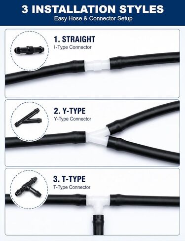 Windshield washer hose kit, 3 Meters (9.84ft) Flexible Washer Fluid Tubing with 12 Pcs Connectors (Black & White), windshield wiper hose repair kit for Cars, SUVs, Trucks in Kuwait