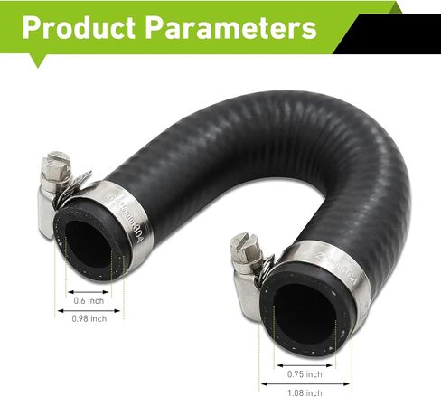 Heater Core Bypass Hose, Heater Core Bypass Cooling Crossover with Clamps, OE #551699, Compatible with LS1 LSX LS2 LS3 LQ4 LQ9 (Black) in Saudi Arabia