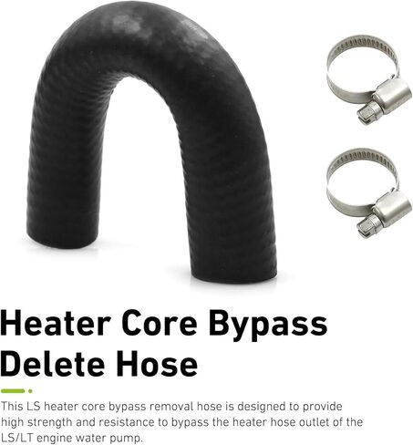 Heater Core Bypass Hose, Heater Core Bypass Cooling Crossover with Clamps, OE #551699, Compatible with LS1 LSX LS2 LS3 LQ4 LQ9 (Black) in Saudi Arabia