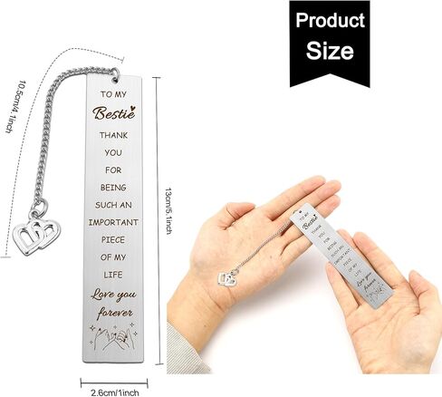 Bestie Christmas Gifts for Women Metal Bookmark Best Friend Friendship Gifts Book Accessories Thank You Birthday Coworker Leaving Graduation Galentiens Day Gift Ideas for Work Bestie BFF Soul Sister in Saudi Arabia