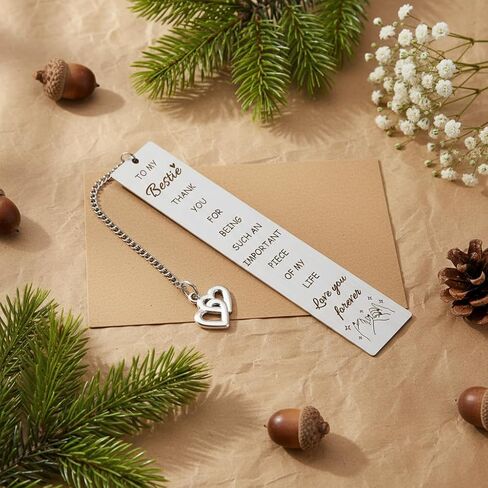 Bestie Christmas Gifts for Women Metal Bookmark Best Friend Friendship Gifts Book Accessories Thank You Birthday Coworker Leaving Graduation Galentiens Day Gift Ideas for Work Bestie BFF Soul Sister in Saudi Arabia