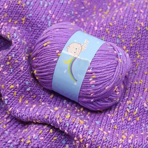 Colorful Yarn Balls, Suitable for DIY Knitting of Sweaters, Hats, and Scarves Using Medium-Thick Milk Yarn, Purple in Kuwait