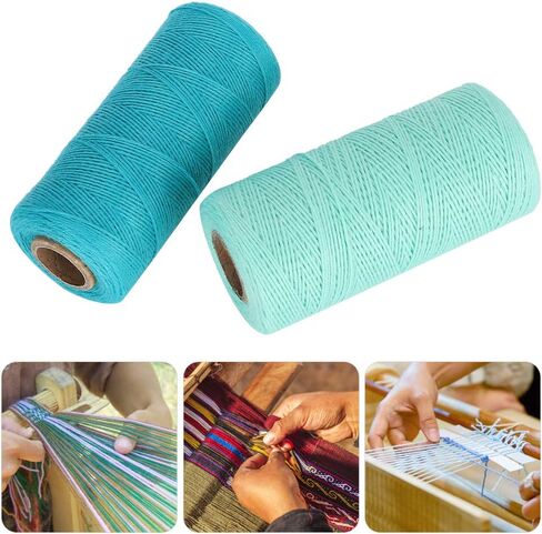 2 Rolls 8/4 Warp Yarn Pure Cotton for Knitting, Tatting, Carpet, Tapestry & Crafts, Hand Sewing Thread in Kuwait