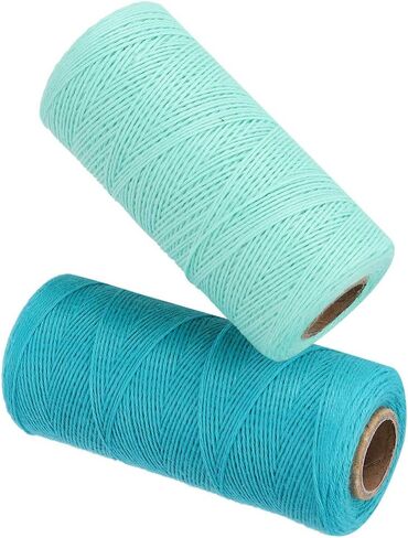 2 Rolls 8/4 Warp Yarn Pure Cotton for Knitting, Tatting, Carpet, Tapestry & Crafts, Hand Sewing Thread in Kuwait