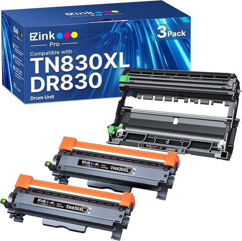E-Z Ink Pro لحبر Brother TN830XL ​​ووحدة الطبل DR830 بديلة لطابعة Brother HL-L2405W HL-L2400D HL-L2460DW HL-L2465DW HL-L2480DW DCP-L2640DW MFC-L2820DWXL (2 حبر 1 طبل) in Kuwait