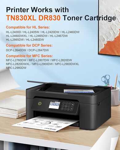 E-Z Ink Pro لحبر Brother TN830XL ​​ووحدة الطبل DR830 بديلة لطابعة Brother HL-L2405W HL-L2400D HL-L2460DW HL-L2465DW HL-L2480DW DCP-L2640DW MFC-L2820DWXL (2 حبر 1 طبل) in Kuwait
