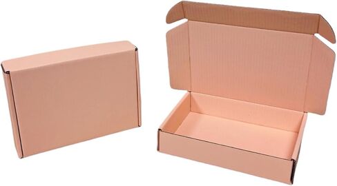 12 Pcs 14.2 x 11.8 x 2.4 inches Large Szie Corrugated Cardboard Gift Boxes Recyclable Shipping Boxes for Mailing & Holidays, Wedding, Birthday, Gifts Packaging (Powder Pink, 14.2 x 11.8 x 2.4") in Kuwait