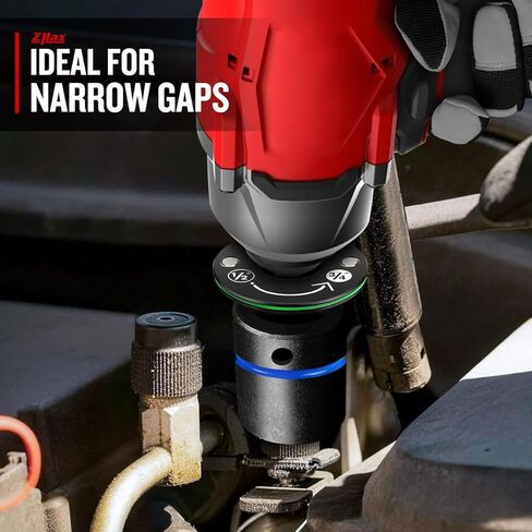 ZHAX 4PCS Low Profile Impact Socket Adapter, 1/4", 3/8", 1/2" & 3/4" Drive, Designed for Tight Spaces, Impact Driver Conversions for Impact Wrench, CR-MO Steel in Kuwait