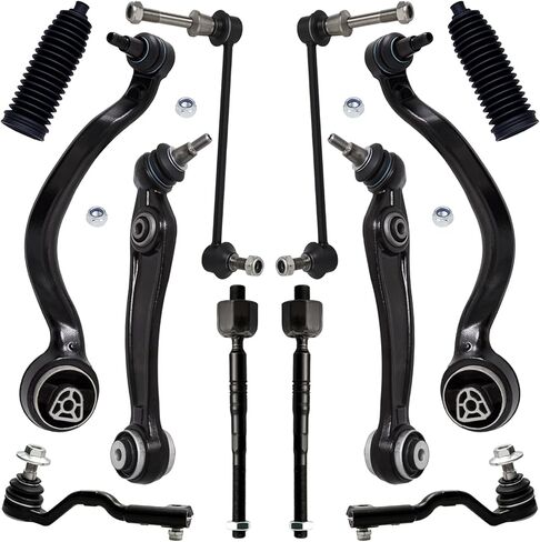 AUQDD 12Pc Front Suspension Kit (W/Adaptive Drive) Fit For 2014-2018 BM-W X5, 15-19 X6, Lower Control Arm w/Ball Joint, Sway Bar Link, Outer Inner Tie Rod End (# K622957 K623280 K750215 ES801292) in Kuwait