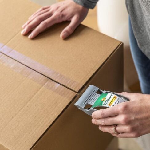Duck EZ Start Clear Packing Tape with Dispensers – 4 Rolls of Packaging Tape for Shipping, Moving & Storage - Quiet Easy Start Tape for Boxes & Mailing Supplies, 1.88 Inch x 55 Yards (287731) in Saudi Arabia
