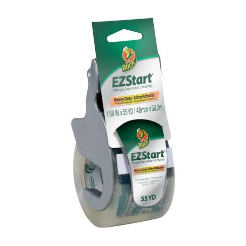 Duck EZ Start Clear Packing Tape with Dispensers – 4 Rolls of Packaging Tape for Shipping, Moving & Storage - Quiet Easy Start Tape for Boxes & Mailing Supplies, 1.88 Inch x 55 Yards (287731) in Saudi Arabia
