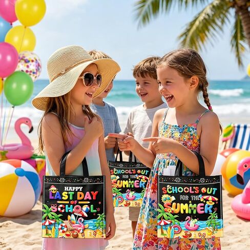 20 Pcs End of Year Students Gift Bags Last Day of School Goodie Bag School's Out For Summer Bags End of Year Non Woven Reusable Bags for School‘s Out for Summer Decorations in Kuwait