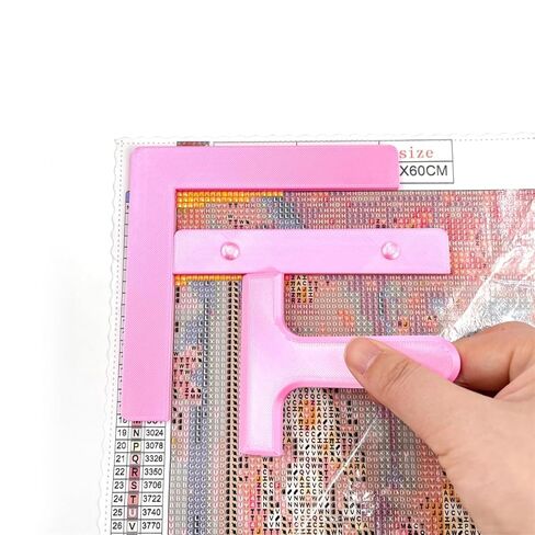 Diamond Painting Alignment Tool Set - 3Pcs Positioning Ruler Kit with L-Shaped, T-Shaped and Straight Rulers, Precision Canvas Alignment Tools for 5D Diamond Art, Perfect for Beginners and Hobbyists in Kuwait