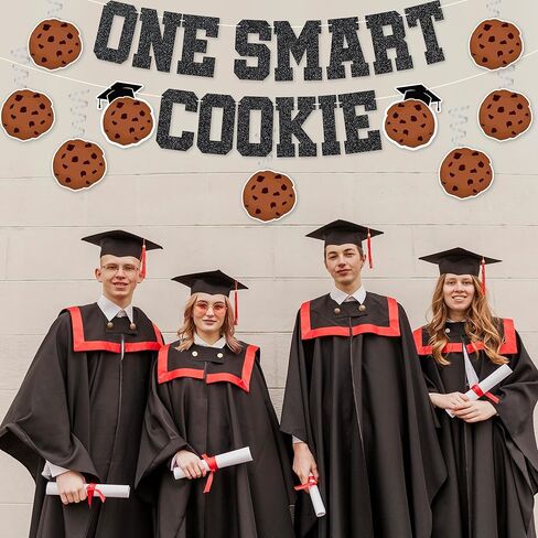 One Smart Cookie Banner - NO DIY One Smart Cookie Graduation Hanging Swirl Decorations For Party Décor Graduation Party Supplies Glitter in Saudi Arabia