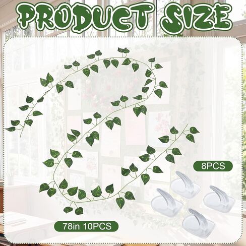 Preboun 10 Pcs 78 Inch Greenery Classroom Decor Vines Plant Bulletin Board Jungle Forest Bulletin Board Decorations Artificial Grape Leaves Classroom Border for School Home Office in Kuwait